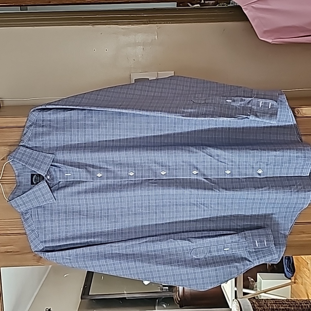 Brooks brothers big and tall 171/2 36 37 blue checked